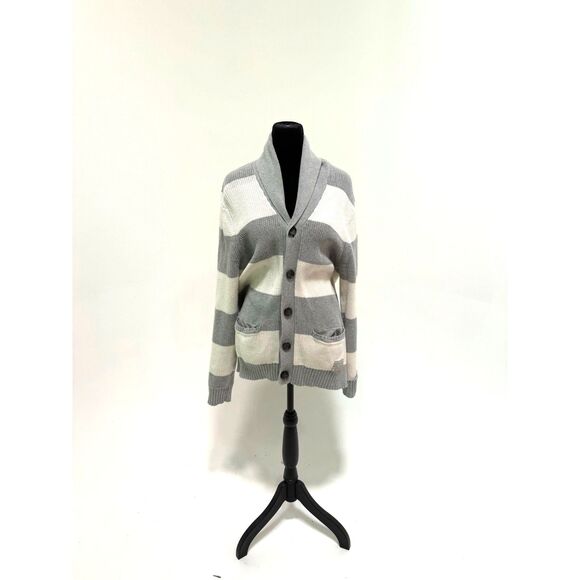 Express grey & white striped cardigan - Picture 9 of 9